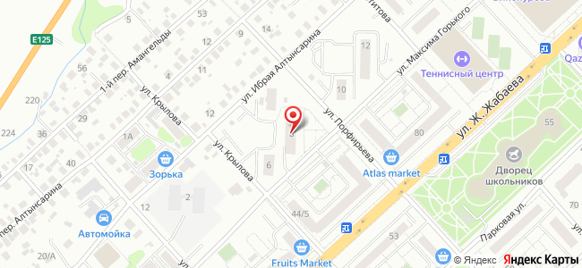 Квартира посуточно Горького, 8 на карте Петропавловска